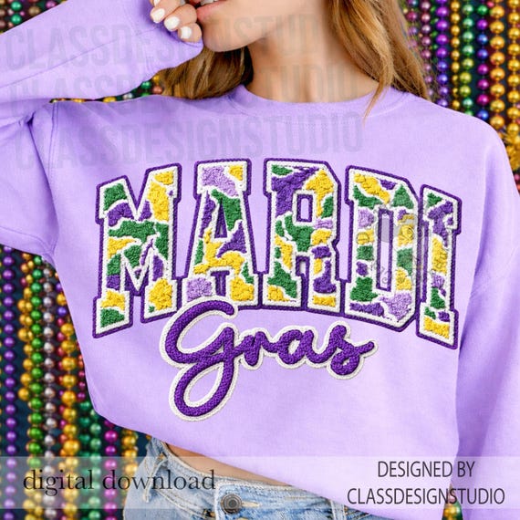 Faux Yarn Mardi Gras Png, Latch Hook Crochet Mardi Gras Png, Preppy Glitter Knit Png, Faux Embroidery Crochet Mardi Gras Png Louisiana Png