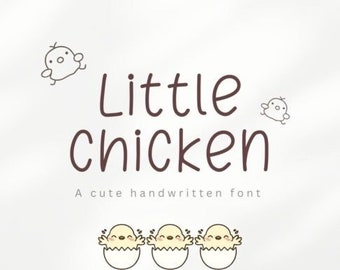 Little Chicken Font, Note Font, Cute Font, School Font, Branding Font, Kids Font, Cricut Font, Beautiful Font, Vintage Font, Display Font