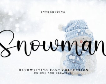 Snowman Font, Stylish Script Font, Handwritten Font, Personal Modern Font, Calligraphy Font, Brush Font Procreate Font, Logo Font