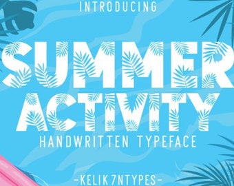 Summer Activity Font, Note Font, Cute Font, School Font, Branding Font, Kids Font, Cricut Font, Beautiful Font, Vintage Font, Display Font