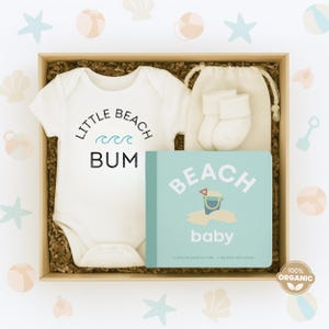 Beach Baby Gift Bundle, Organic Beach Baby Onesie®, Beach Baby Gift, Baby Shower Gift, Gift For Expecting Mother