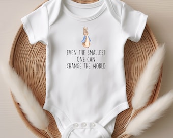 Even The Smallest One Onesie®, Smallest One Can Change The World Onesie®, Peter Rabbit Outfit, Bunny Easter Outfit, Baby Easter Outfit