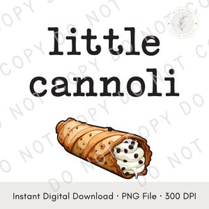 Little Cannoli Digital Design | Cute Baby Graphic PNG | Watercolor Dessert Clipart | Printable Kitchen Art | Italian Themed Baby Design