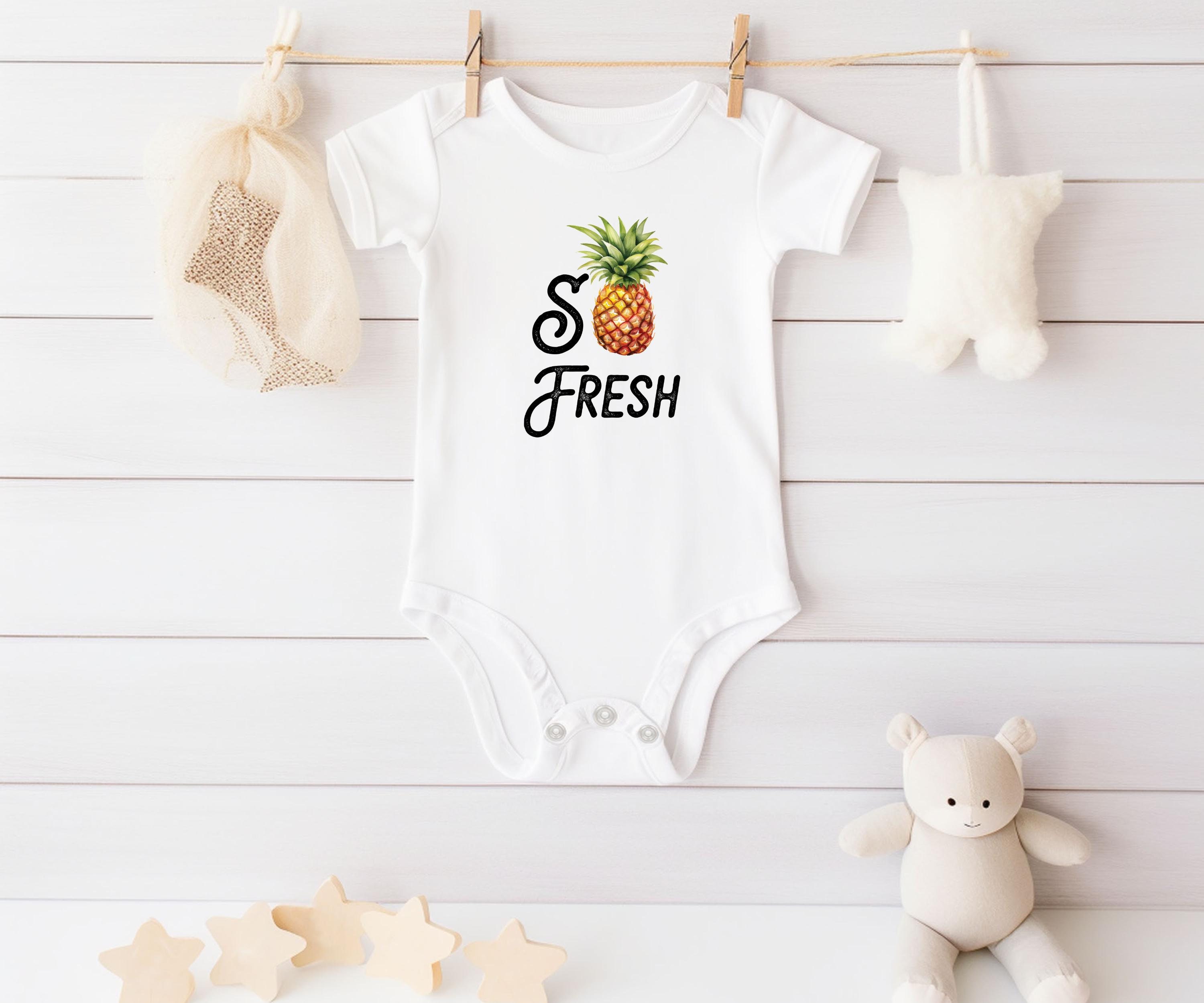 So Fresh Pineapple Onesie Baby Pineapple Onesie Hawaiian Baby Onesie Summer Outfit Etsy