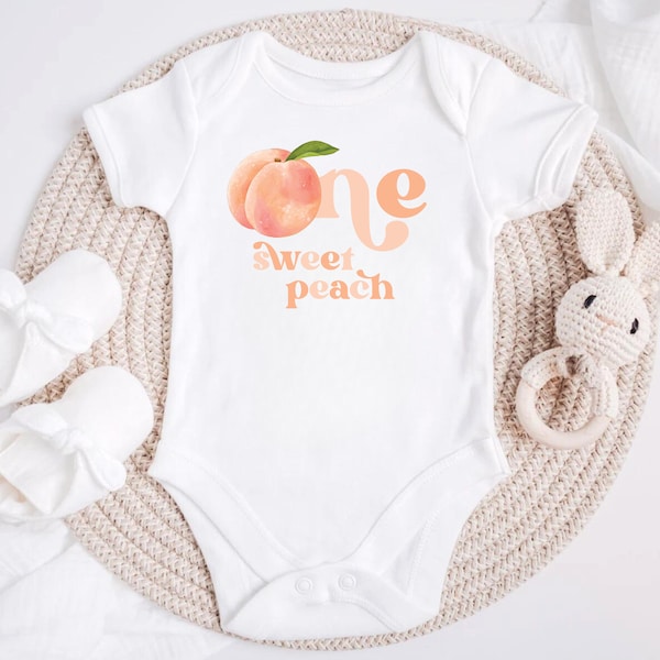 ONE Sweet Peach Onesie®,  First Birthday Onesie®, Peaches Onesie®, Sweet One Birthday Theme Onesie®, Baby Shower Gift, Peach Baby Outfit