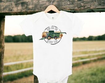 Dibs On The Buddy Seat  Onesie® | Farmer in Training Onesie® | Farm Helper Onesie® | Personalized Farming Baby Outfit | Tractor Onesie®