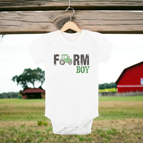 Farm Boy Onesie® | Farmer in Training Onesie® | Farm Baby Announcement Onesie®