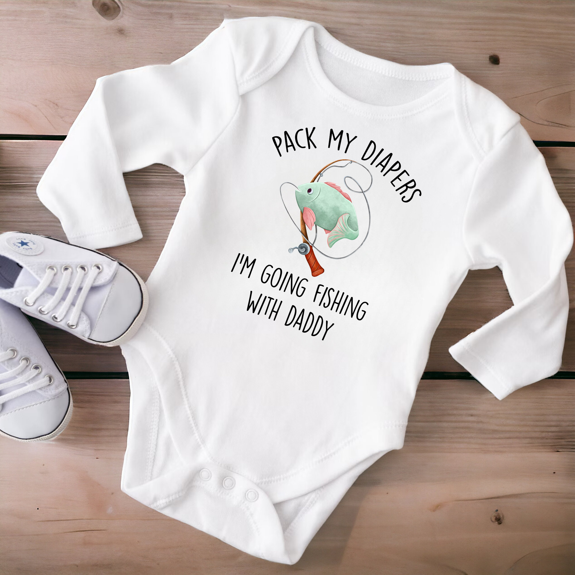 Girls Fishing Coming Home Outfit, Daddy's Fishing Buddy Personalized Girls  Baby Set, Custom Newborn Hospital, Baby Shower Gift, Layette 
