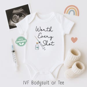 IVF Onesie®,  Worth Every Shot, Miracle Baby Onesie®, Rainbow Baby Onesie®, Infertility, Organic Kids Clothing