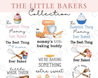 The Little Baker’s Collection PNG | 6 Baking-Themed PNG Designs | Kids Chef Graphic Bundle | Cupcake Baking Graphics | Digital Download