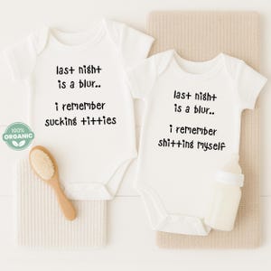 Funny Twins Onesie® Set: Last Night Was a Blur - Gender Neutral