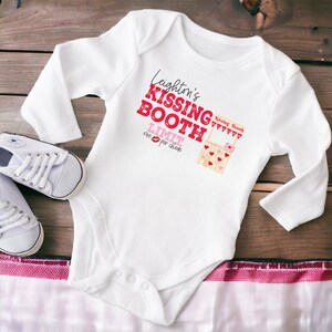 Kissing Booth Onesie®, Baby Valentine Onesie®, Valentine&#39;s Day Baby Outfit, Boho Valentine&#39;s Day Outfit, Kisses 25 cents