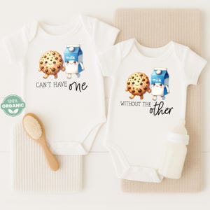 Milk and Cookies Twins Onesies®: Matching Organic Cotton Baby Bodysuits