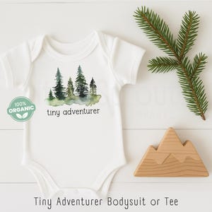 Tiny Adventurer Baby Onesie: Forest Woodland Organic Cotton