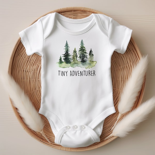 Tiny Adventurer Onesie®, Adventure Onesie®, Forest Onesie®, Travel Baby Gift, Adventure Baby Onesie®, Woodland Theme, Hiking Onesie®