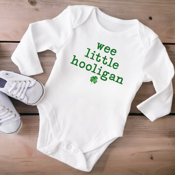 Wee Little Hooligan Onesie®, Kids and Baby St Patrick's Day Onesie®, March Baby Outfit, Boho Patrick's Day Outfit