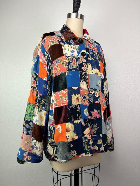 1990's Patchwork Quilt Jacket - image 4