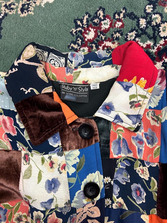 1990's Patchwork Quilt Jacket - image 5