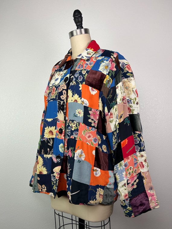 1990's Patchwork Quilt Jacket - image 2