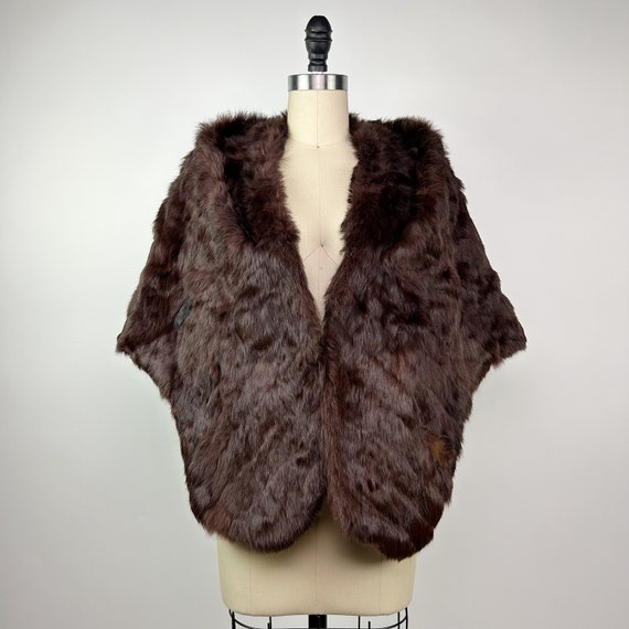 1940's Elegant Fur Shawl S - image 1