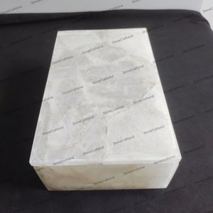 Weiße Quarz Schmuckschatulle / Natürliche weiße Kristall Achat Schmuck Aufbewahrungsbox / Quarz Multi Gebrauchsbox / Lagerung & Organisation Schmuckschatulle