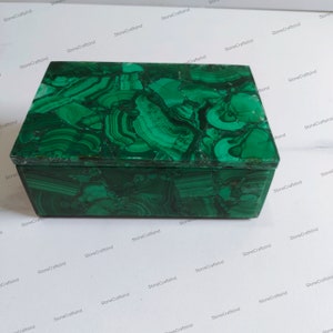Scatola portagioie in malachite naturale, scatola in pietra di malachite, scatola multiuso, contenitore per gioielli, contenitore e organizzazione, regali di Natale, regalo unico