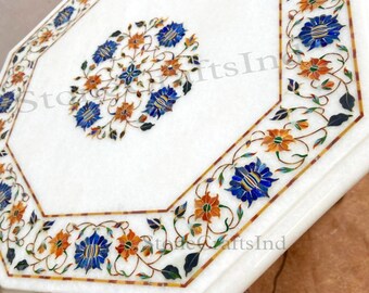 花柄大理石象嵌テーブルトップ、ハンドメイドインドサイドテーブル（16