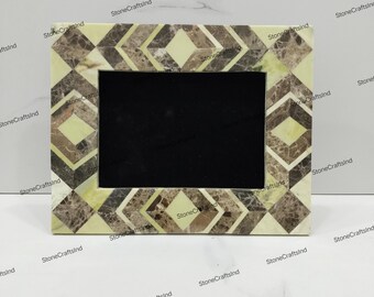 Handmade Italian Marble Stone Picture Frame, Rustic Home Decor