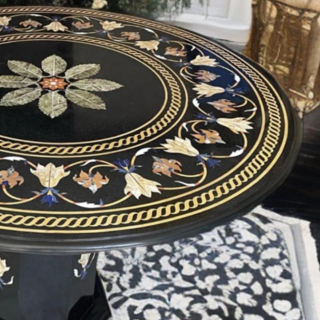 Handicraft Marble Inlay Table Top, Semiprecious Stones Inlay, Pietra ...