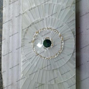 Selenite Dining Table Top, Selenite & Natural Semi Precious Stones Center Table, Sunburst Stone Table, Selenite Wall Penal, Dining Furniture