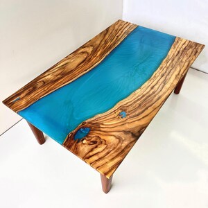 Resin dining table ,ocean table epoxy Acacia dining ,epoxy river Table  Décor Top 