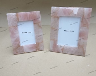Pink Rose Quartz Picture Frame, Crystal Quartz Family Photo Frame, Photo Frame For Gifting, Gifts for Couples, Picture Frame & Display, Gift