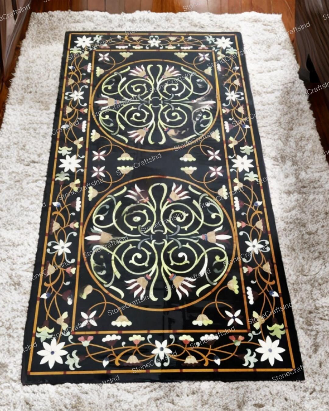 黒大理石　象嵌　トレー　black marble inlay tray 黒大理石象嵌トレーblack marble inlay tray