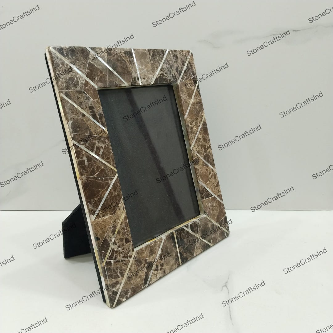 Handmade Italian Marble Picture Frame, Gem Stone Inlay - Etsy