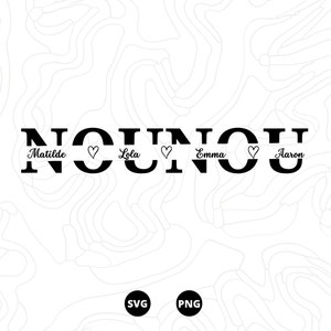 Nounou SVG, Fête SVG, Nourrice SVG, Téléchargement svg, png, scanncut, cricut