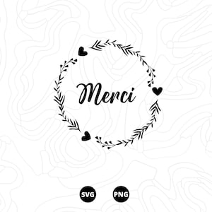 Merci SVG, Stikers svg, Mariage, Téléchargement svg, png, scanncut, cricut