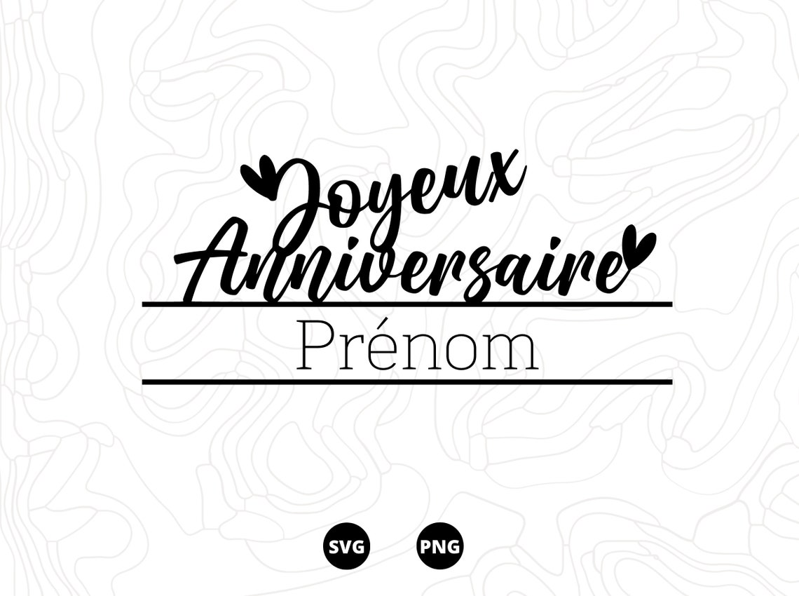 Joyeux anniversaire Prénom SVG Anniversaire SVG gateau - Etsy France