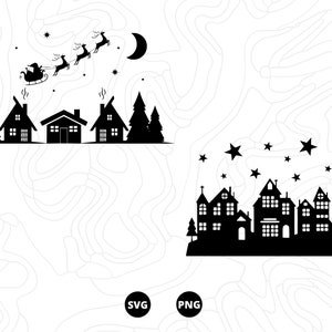 SVG Christmas Village, SVG Natale, file SVG, Scaricare, png, svg digitale