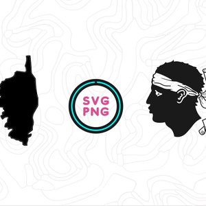 Tête de Maure SVG, corse SVG, Carte SVG, Téléchargement svg, corsica svg, png, scanncut, cricut