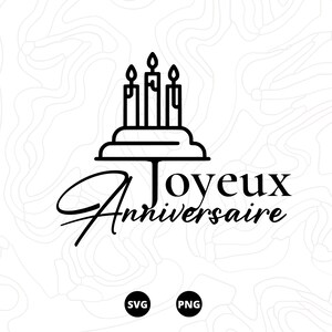 Joyeux anniversaire SVG, Anniversaire SVG, gateau d'anniversaire SVG, Téléchargement svg, png, scanncut, cricut