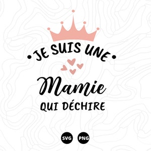 Mamie SVG, Fête des grand mère SVG, Famille SVG, Téléchargement svg, png, scanncut, cricut