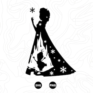 Elsa SVG, bevroren SVG, Cartoon karakter svg, Prinses SVG, Olaf svg, Download svg, png, scanncut, cricut