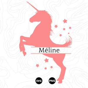 Licorne SVG, Licorne Prénom SVG, fichiers SVG, Téléchargement, png, numérique svg