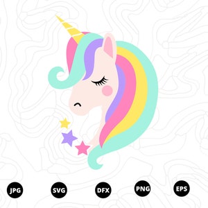 Licorne SVG, Unicorn SVG, fichiers SVG, Tête de licorne svg, licorne arc en ciel, Téléchargement, png, numérique svg