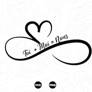 Saint valentin, coeur, amour, Je t'aime Téléchargement svg, png, scanncut, cricut, Toi+Moi