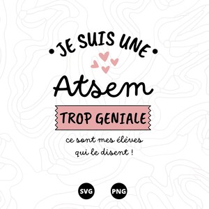 Merci Atsem SVG, Merci SVG, Atsem d'ecole SVG, Téléchargement svg, png, scanncut, cricut