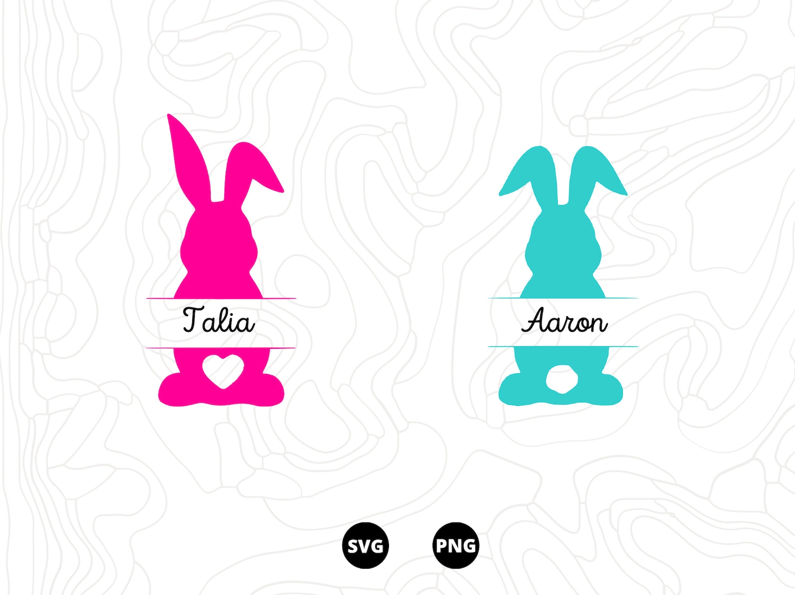 Lapin Prénom SVG Paques SVG fichiers SVG Téléchargement Etsy Canada