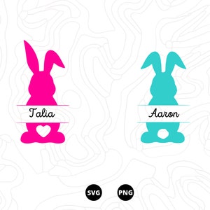 Lapin Prénom SVG, Paques SVG, fichiers SVG, Téléchargement, png, numérique svg