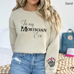 Custom In My Mortician Era Shirt with Name on Sleeve, Personalized Mortuary Science Graduate Sweatshirt, Funeral Home Undertaker Sweatshirt