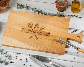 Grillgeschenk für Männer, Schneidebrett Männer, Grillmeister, Papa Geschenk, Geschenkidee, personalisiertes Grillbrett, Männergeschenk
